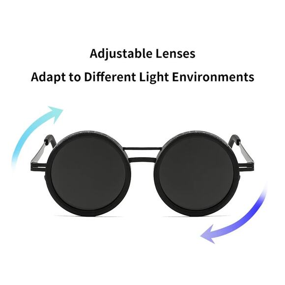 Adjustable Tint Sunglasses, 1-9 Gears Rounded Polarized Glasses with ND Filter - Picture 6 of 14